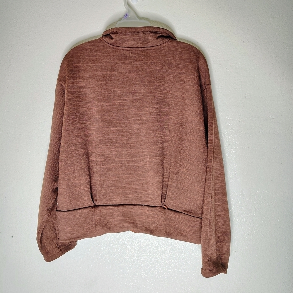 Athleta Women's Brick 1/4 Zip Cowl Neck Pullover Cropped Sweater Sz L One Pocket - Picture 10 of 16